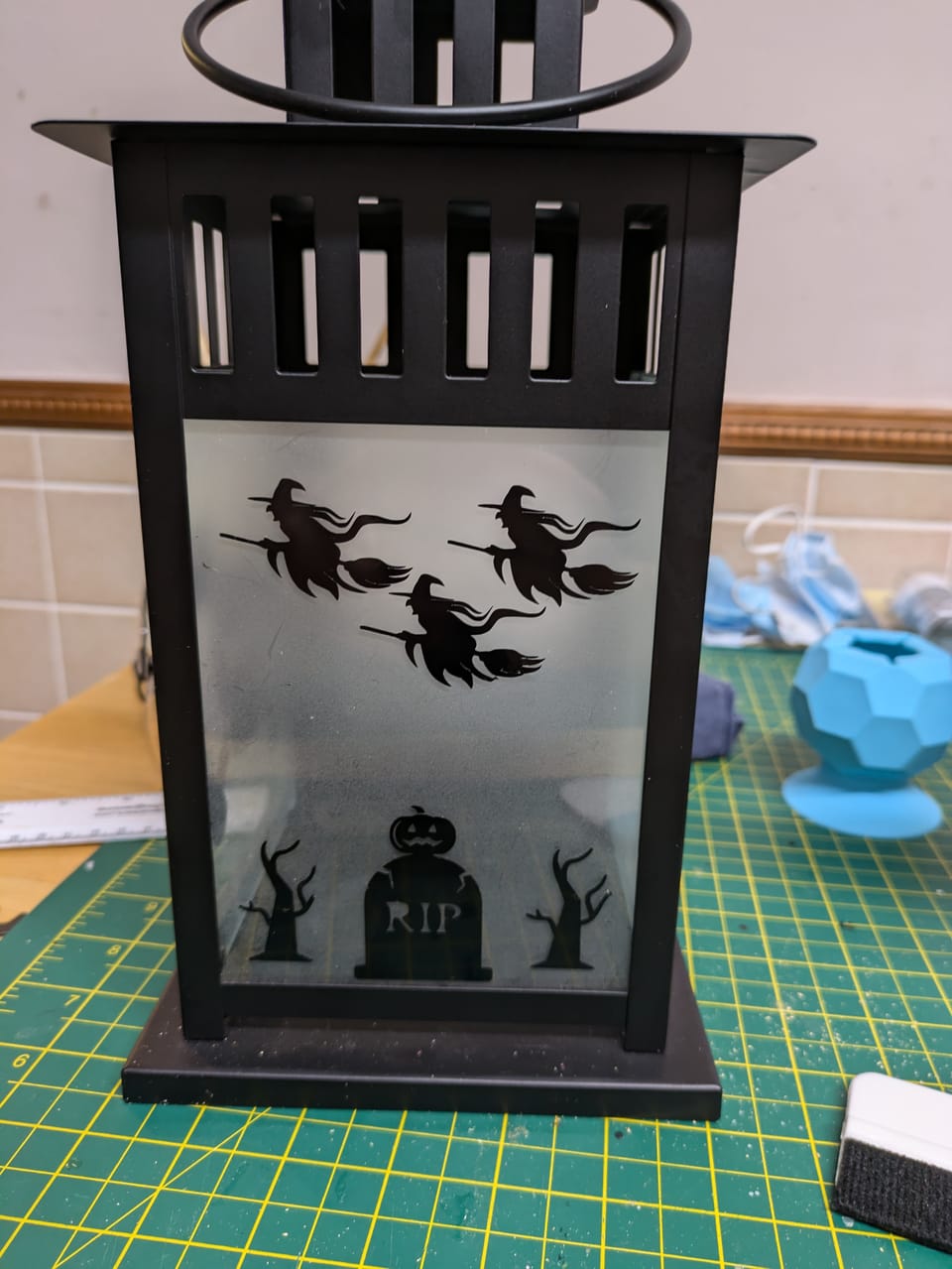 Improving an Ikea lantern with a Cricut Joy - for Hallowe'en