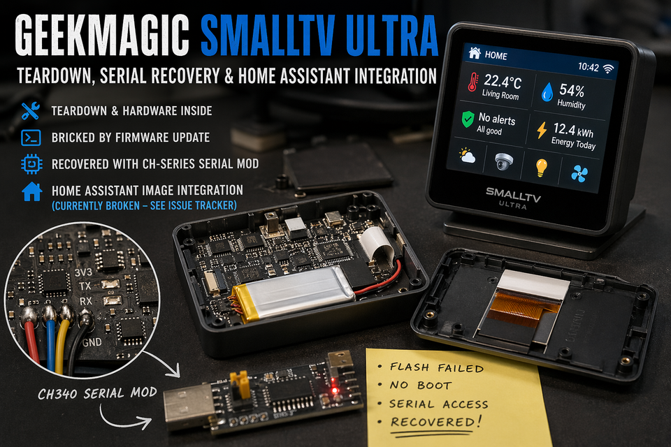 Tinkering with the GeekMagic SmallTV: Firmware Recovery, Serial Hacks, and Home Assistant Integration